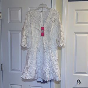 Lilly Pulitzer White Eyelet Cotton Dress (Size 10) NWT